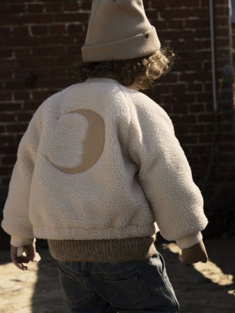 Lajo bomber teddy jacket, moon, Lil Atelier