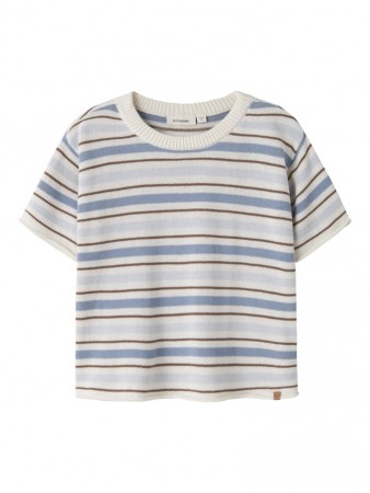 Hito loose knit, coconut milk/dusty blue, Lil Atelier