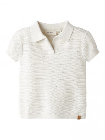 Glivo knit polo baby, coconut milk, Lil Atelier