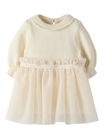 Sarina knit body dress, pistachio shell, Lil Atelier