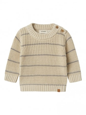 Emlen knit stripes baby, turtledove, Lil Atelier