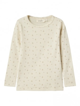 Gago slim top, turtledove/flowers, Lil Atelier