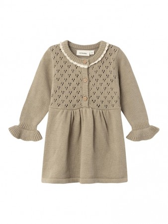 Loro knit dress baby, chinchilla, Lil Atelier