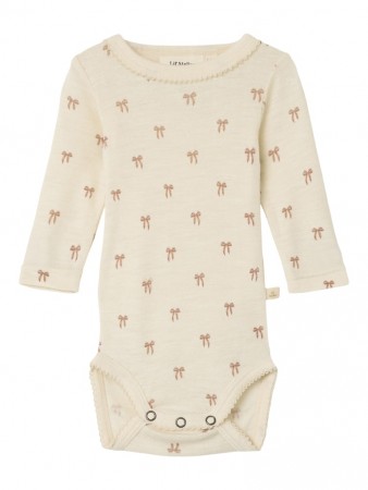 Nalu wool body, turtledove/bow, Lil Atelier