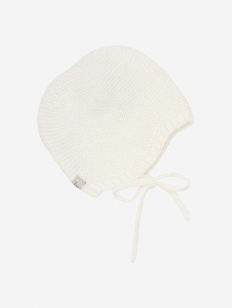 Bonnet wool knit, off white, Huttelihut