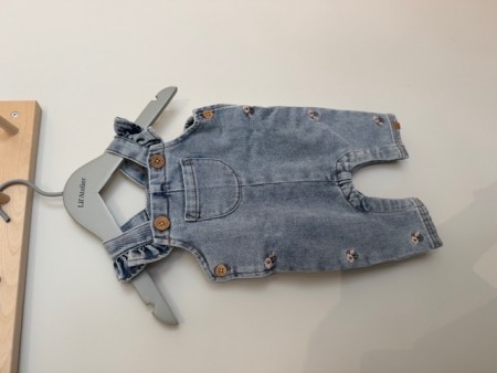Darlee loose denim overall, medium blue/embr, Lil Atelier