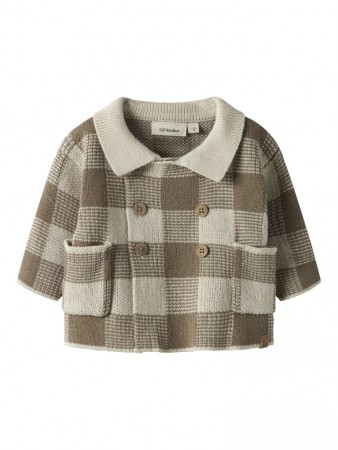 Robo loose knit cardigan baby, sepia tint, Lil Atelier