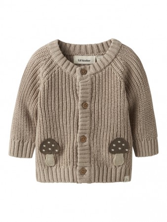 Emlen knit cardigan baby, Oxford tan, Lil Atelier