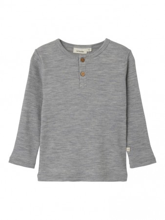 Fable wool top, grey melange, Lil Atelier