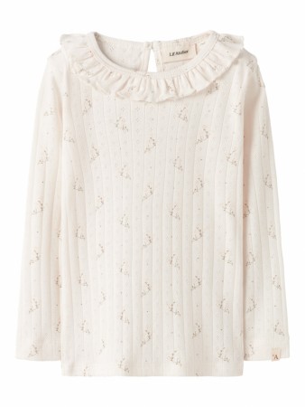 Rachello slim top, coconut milk/flower, Lil Atelier