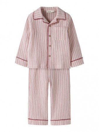 Sage pyjamas, turtledove/biking red, Lil Atelier