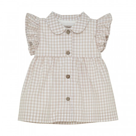 Dress woven check baby, white pepper, Huttelihut