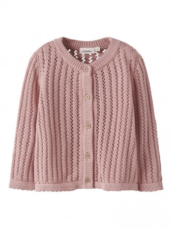 Fabiola knit cardigan baby, misty rose, Lil Atelier