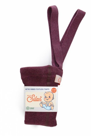 Footless cotton tights, fig blend, Silly Silas
