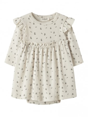 Lago mia body dress, turtledove/blue flower, Lil Atelier