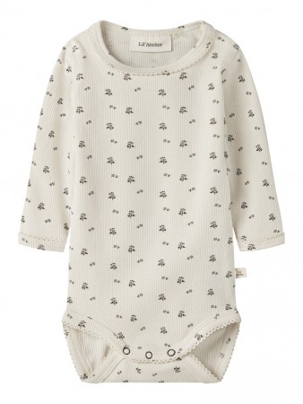 Lago slim body, turtledove/blue flower, Lil Atelier