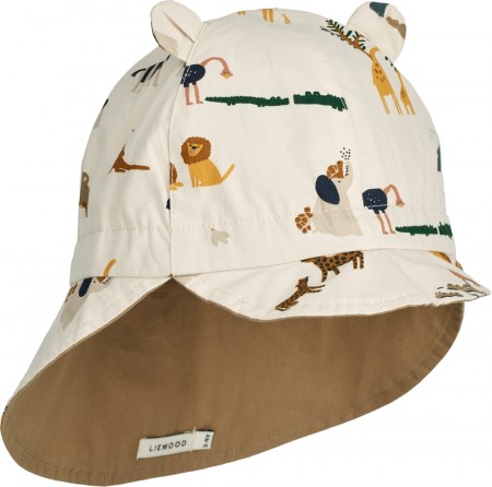 Gorm reversible sun hat, all together/sandy, Liewood