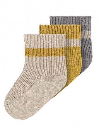 Elove 3-pack socks baby, quiet shade, Lil Atelier