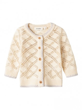 Anna knit cardigan baby, turtledove, Lil Atelier 