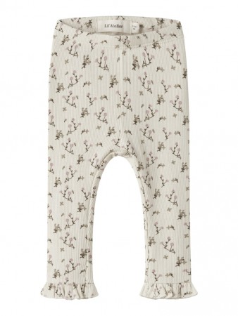 Lago slim leggings baby, turtledove/rose flower, Lil Atelier