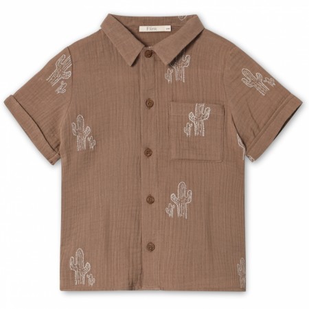 Hello shirt, pine bark/cactus, Fliink