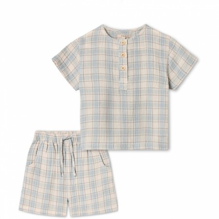 Cha cha shorts set, sandshell check, Fliink