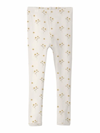Layo slim leggings, coconut milk/yellow flower, Lil Atelier