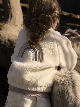 Lajo bomber teddy jacket, rainbow, Lil Atelier 