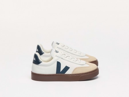 Veja volley elastic laces kid, white nautical bark