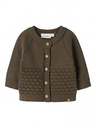 Nobir knit cardigan baby, teak, Lil Atelier