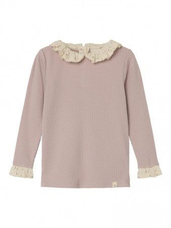 Trine slim top, shadow gray, Lil Atelier