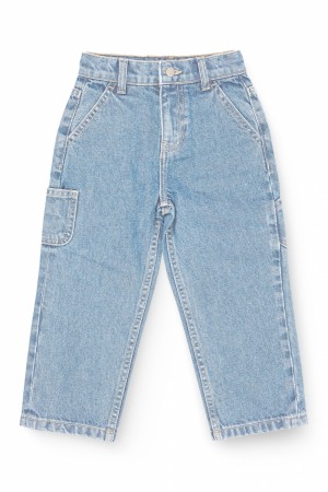 Denim cargo pants, blue indigo washed, Copenhagen colors