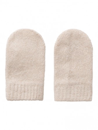 Gene mio knit mittens, sandshell melange, Lil Atelier