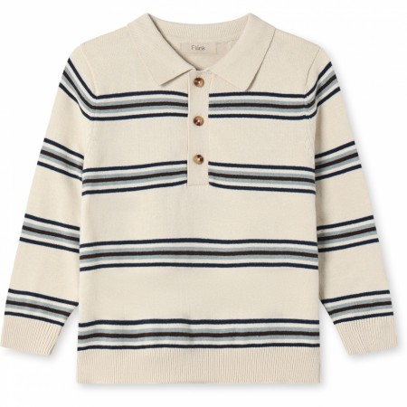 Benny polo, sandshell/stripe, Fliink 