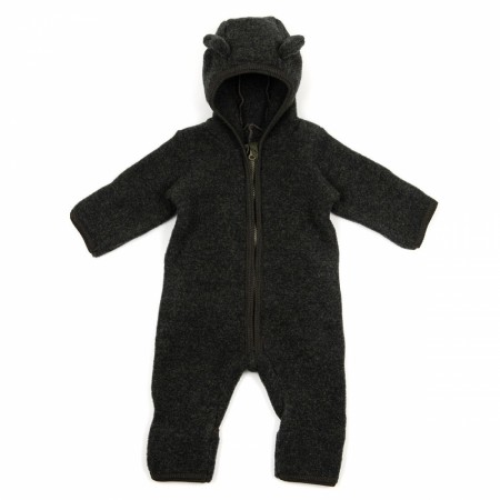 Allie babysuit wool fleece, dark green, Huttelihut