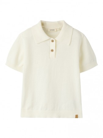 Hitos loose polo knit, coconut milk, Lil Atelier