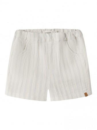 Hagi loose shorts, coconut milk/dusty blue, Lil Atelier