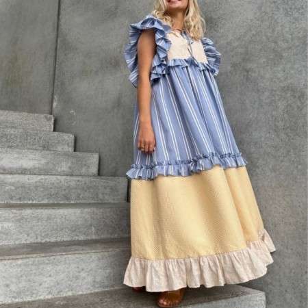 Heart dance dress, beige/light blue, Stories from the atelier by CS